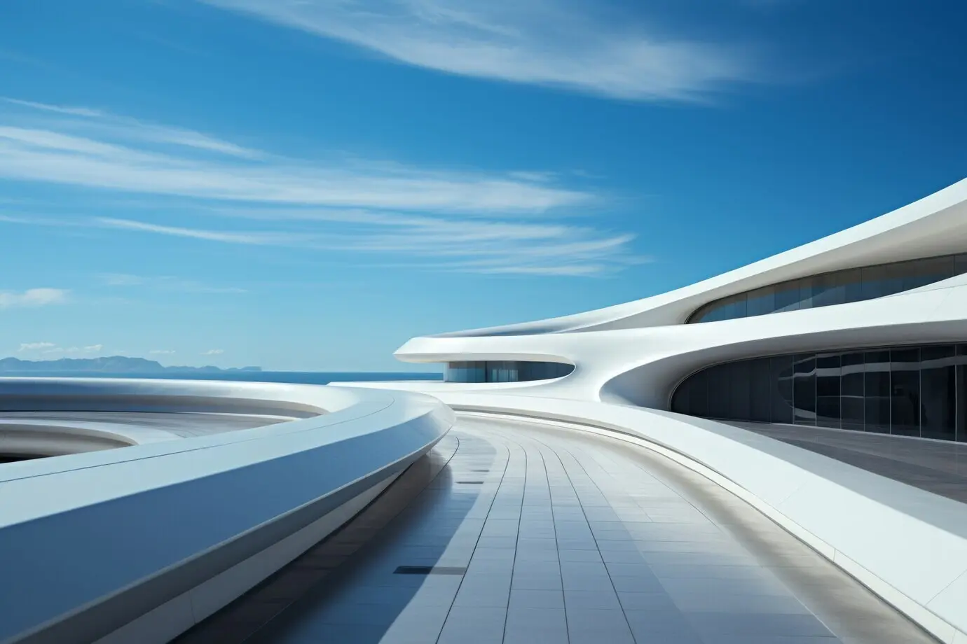 Ansicht einer futuristischen Brücke